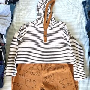 Boys Carter's hooded shirt and matching jogger pants size 5T.